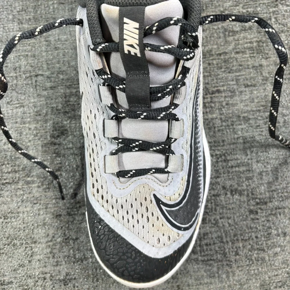 Nike Alpha Huarache Elite 4 Low Mens Size 7 Grey Black Metal Baseball Cleats